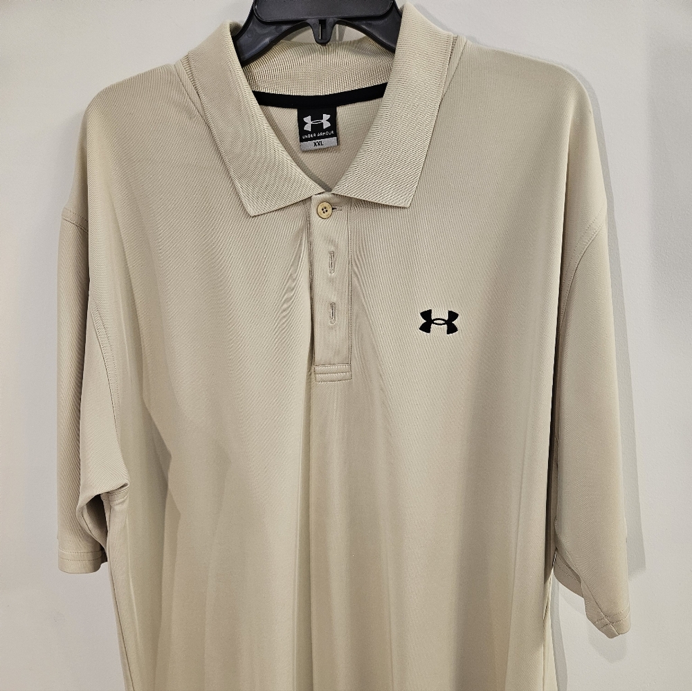 Under Armour Men's Tan Golf Polo Shirt